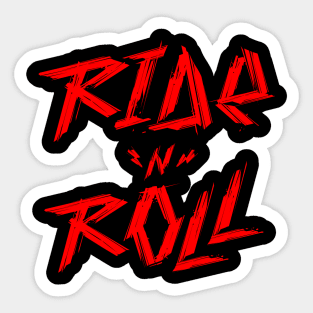 Ride ’n’ Roll Cyberpunk Cycling Graphic - Red Sticker